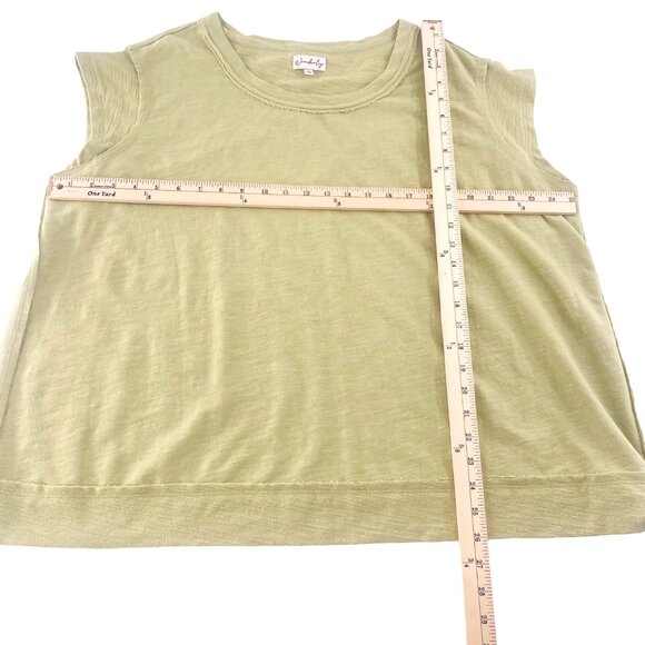 Wonderly Sleeveless Top 1X Light Green 70% Cotton 30% Linen Made In India - Picture 4 of 5